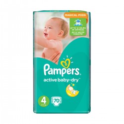 Подгузники, Pampers (Памперс) 8-14 кг №70 актив беби драй макси