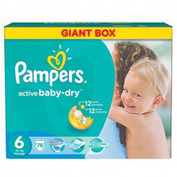 Подгузники, Pampers (Памперс) 16+ кг р. 6 76 шт актив беби экстра лардж