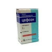 Цефсон, пор. д/р-ра для в/в введ. 1000 мг №1 флаконы